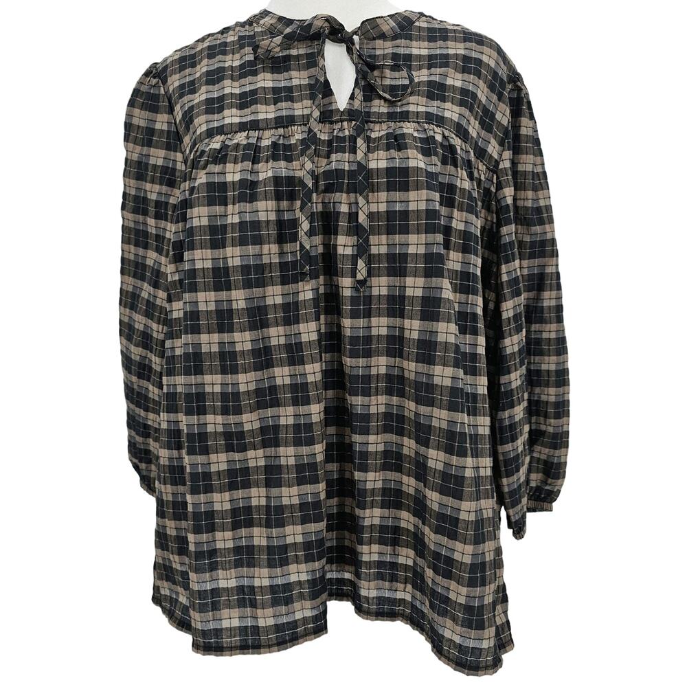 Barbour Womans size 10 Lorelie top Praline Modern Heritage Brown Plaid NEW